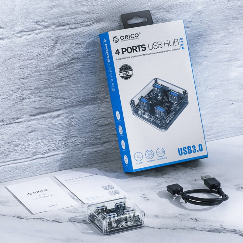 Portable Mini 4-Port USB 3.0 Hub Adapter