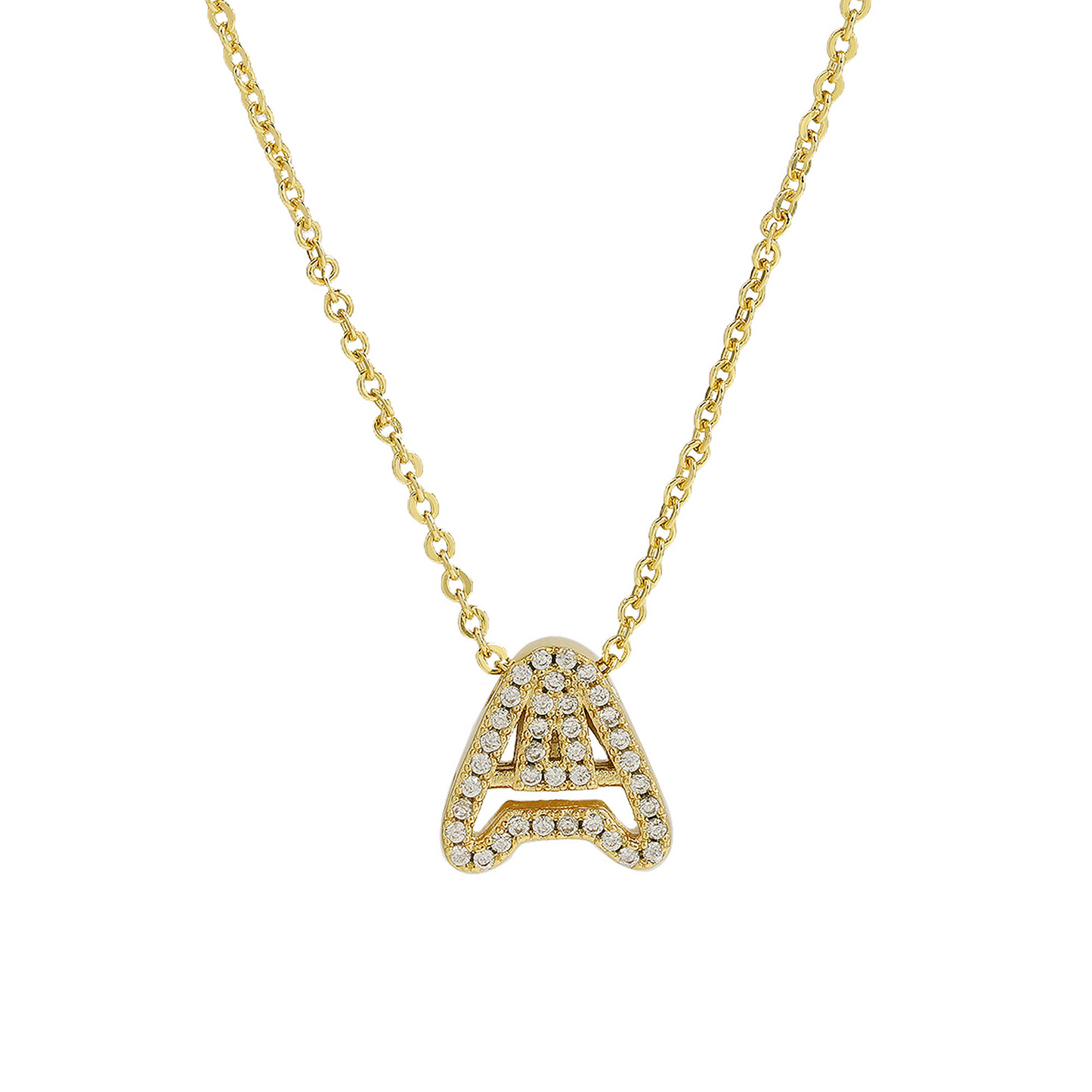 Shining Monogram Diamond Pendant Necklace - Luxicro