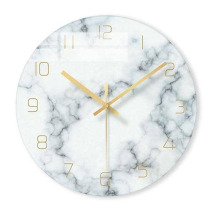 Luxury Marble Wall Clock with Golden Accents