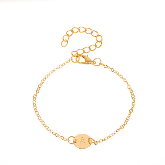 Dainty Sterling Initial Pendant Charm Bracelet - Luxicro
