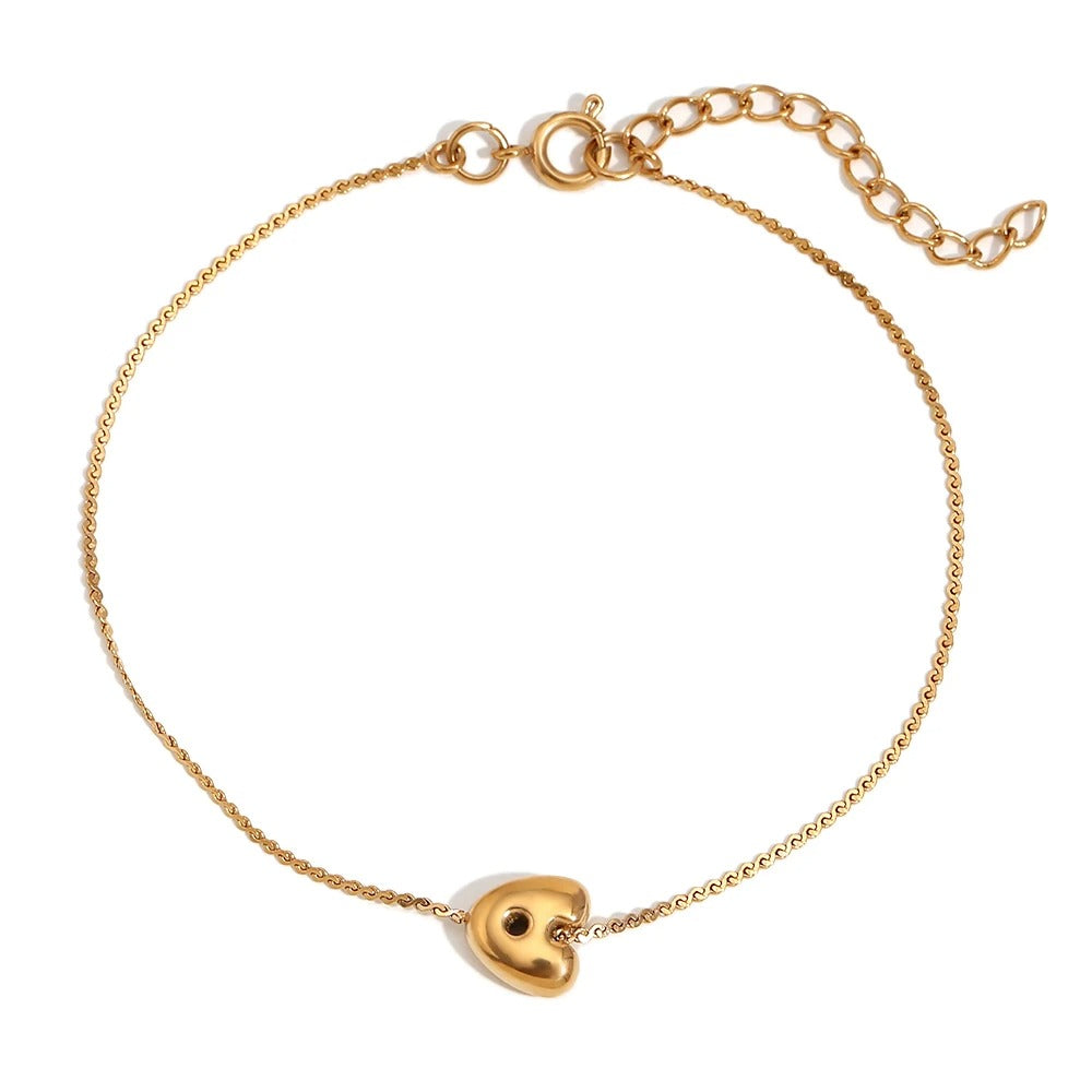 Dainty Personalized Letter Charm Bangle - Luxicro