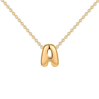 Dainty Engraved Letter Pendant Necklace - Luxicro