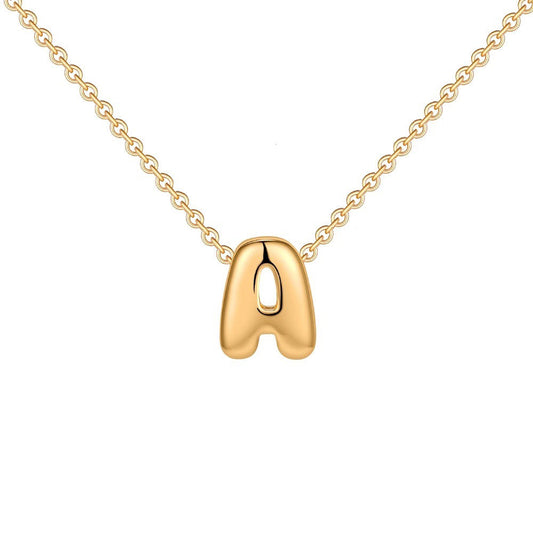 Dainty Engraved Letter Pendant Necklace - Luxicro