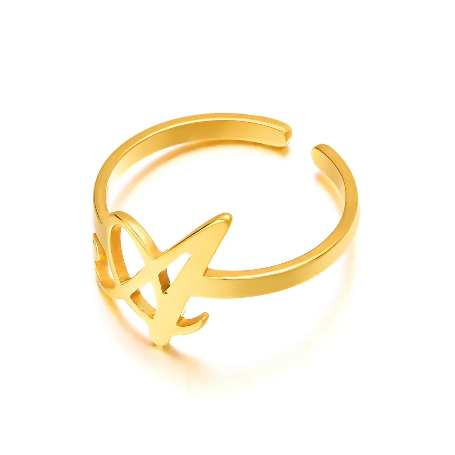 Custom Engraved Initial Silver Ring - Luxicro