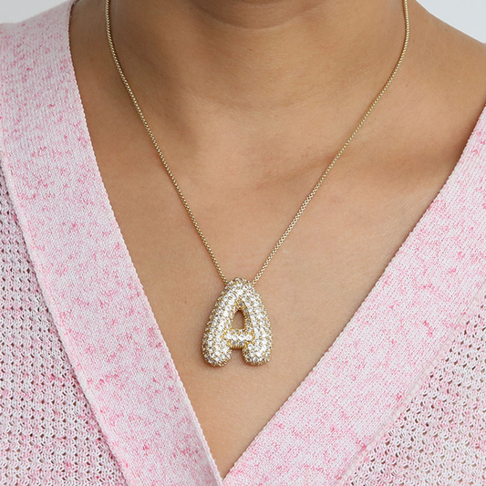 Big Letter Sparkle Initial Necklaces - Luxicro