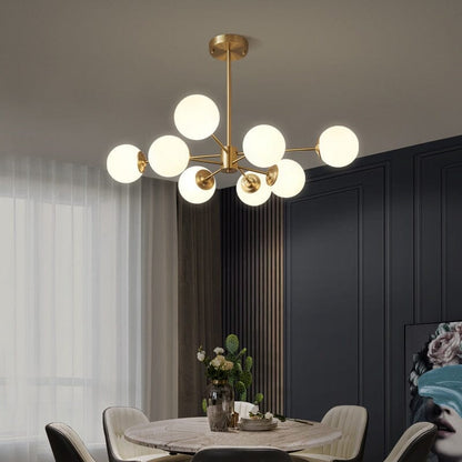 Luxury Gold Glass Ball Chandelier Light Fixture