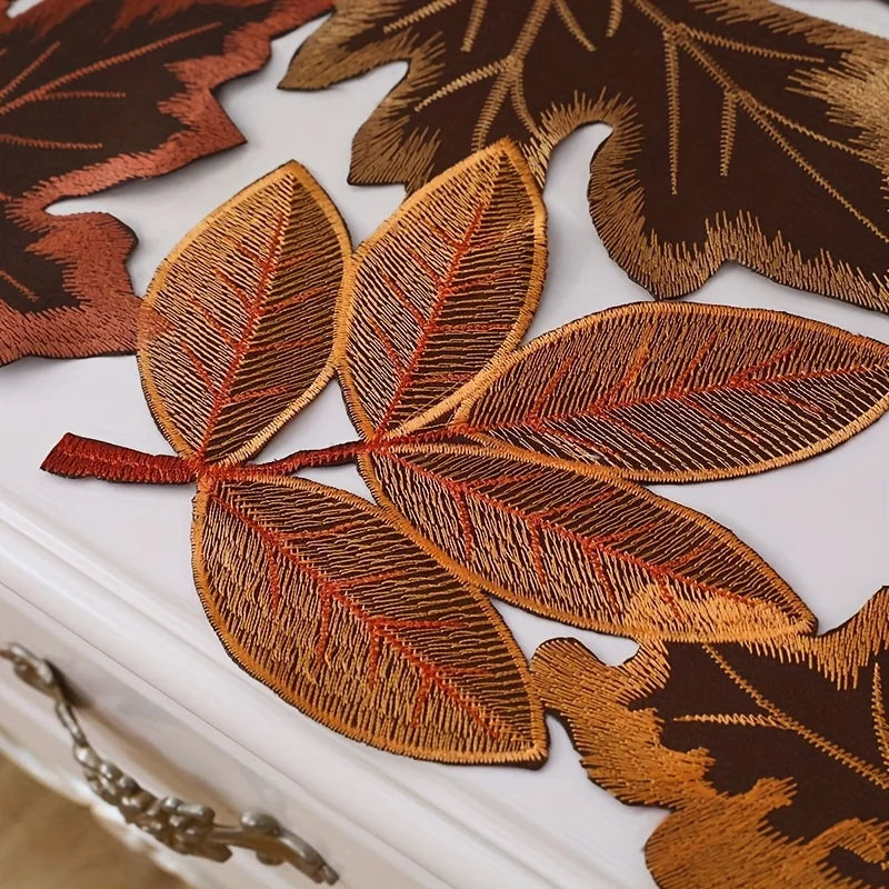 Autumn Harvest Embroidered Table Runner