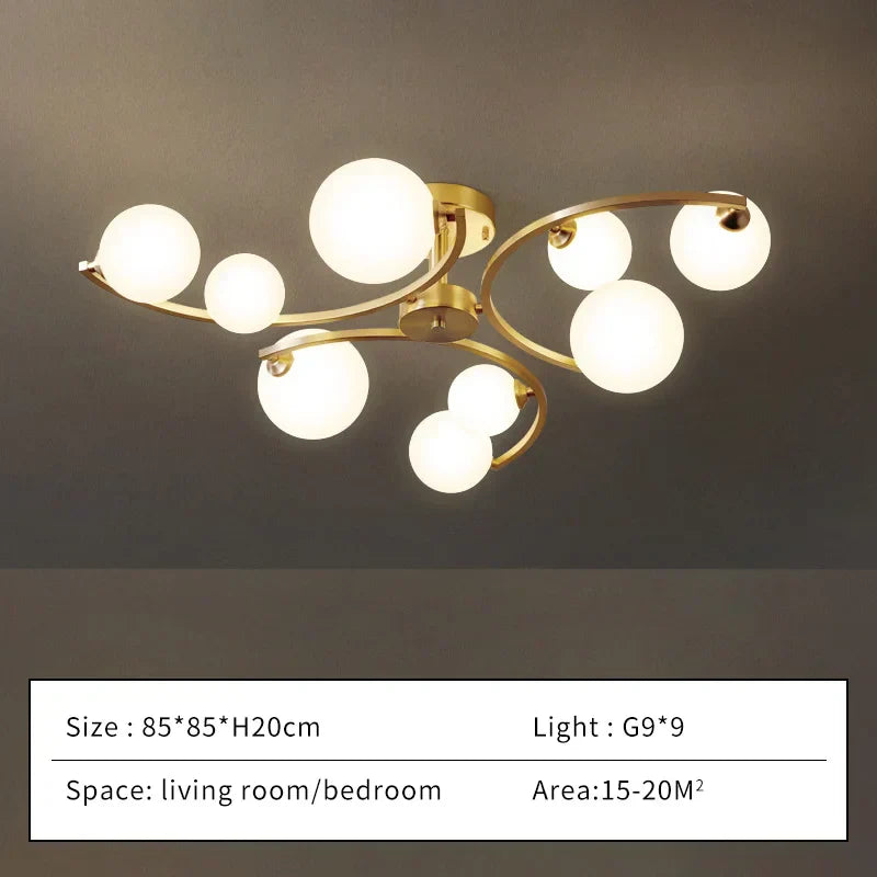 Luxury Metal LED Glass Ball Chandelier Rust Free