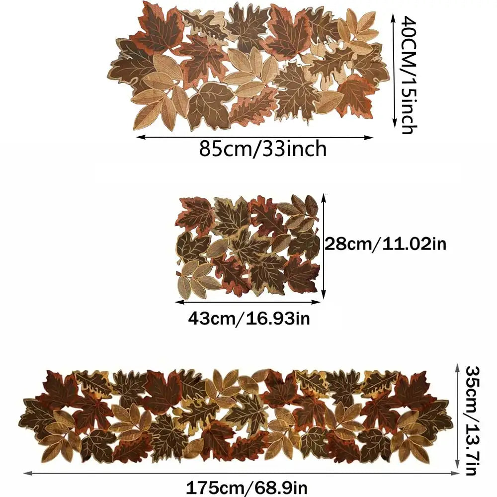 Autumn Harvest Embroidered Table Runner
