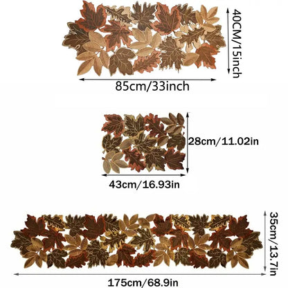 Autumn Harvest Embroidered Table Runner