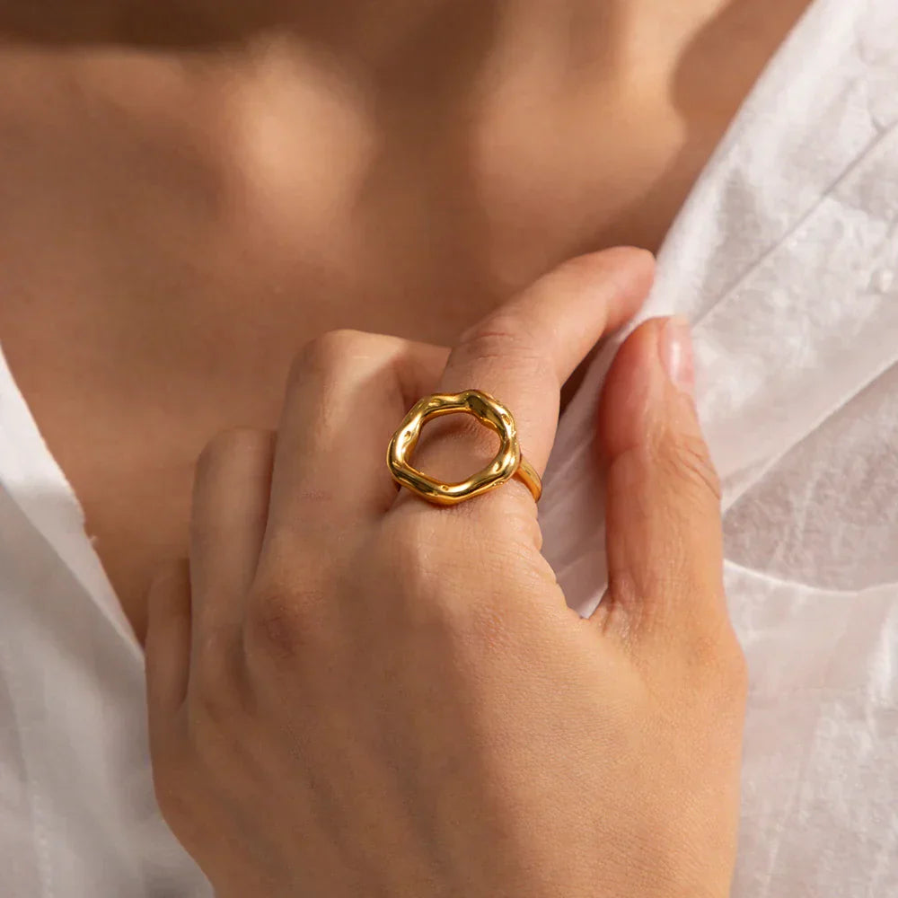 Luxurious Floral Statement Open Ring - Luxicro