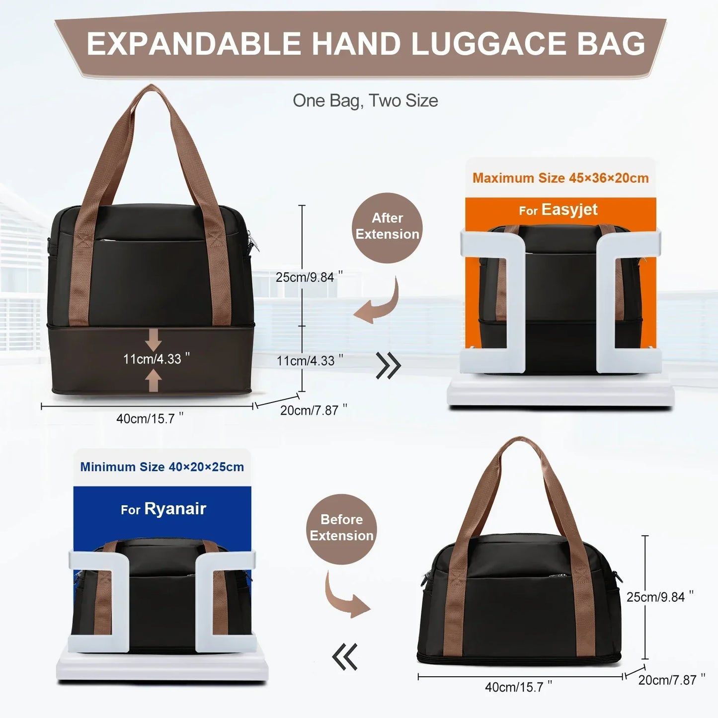 Compact Easy Rolling Luggage Bag