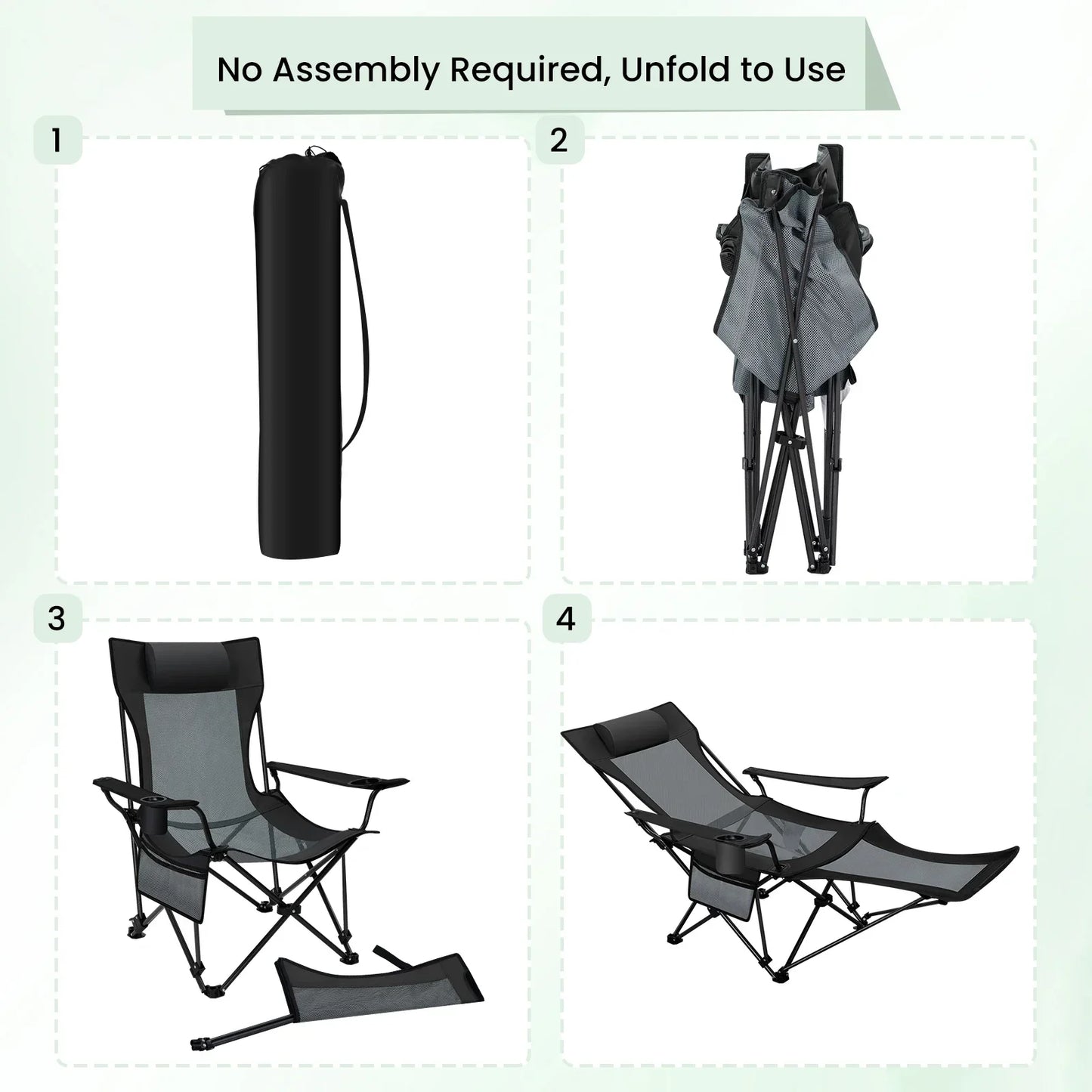 Comfortable Folding Recliner Chair with Footrest