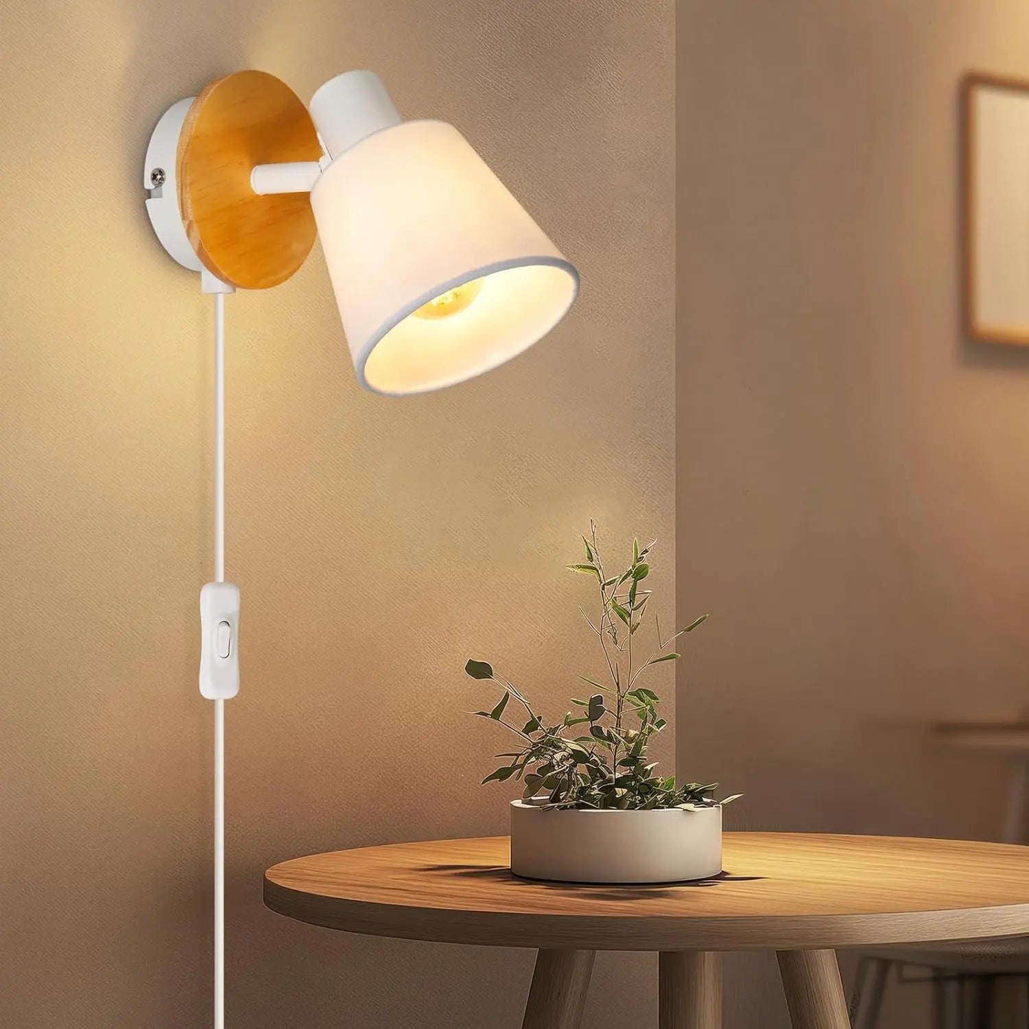 Vintage Fabric Wall Lamp with Cable Switch - Luxicro