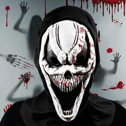 Scary Blood Skull Full Face Halloween Mask With Hood - Luxicro