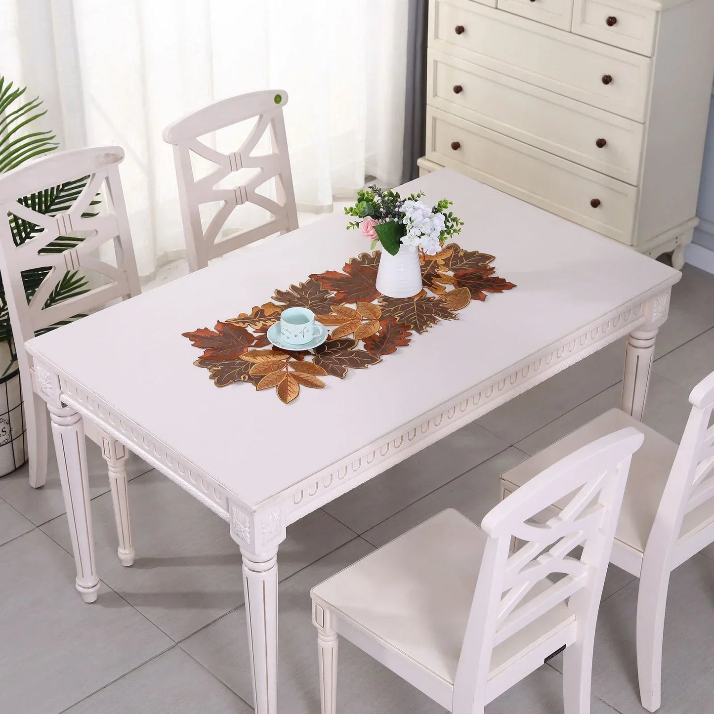 Autumn Harvest Embroidered Table Runner