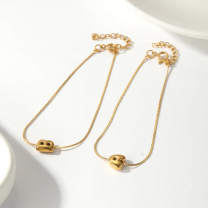 Dainty Personalized Letter Charm Bangle