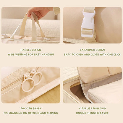 Collapsible Storage Travel Bag with Compartments