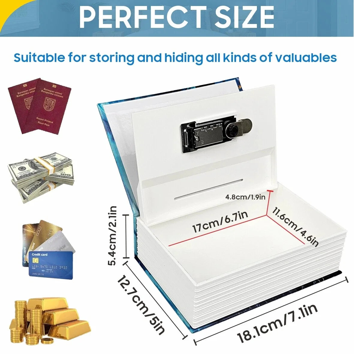 Hidden Safe Book Box with Lock