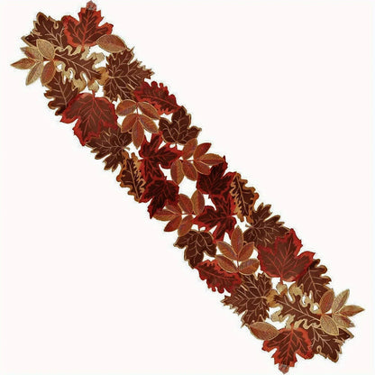 Autumnal Embroidered Leaf Table Decor