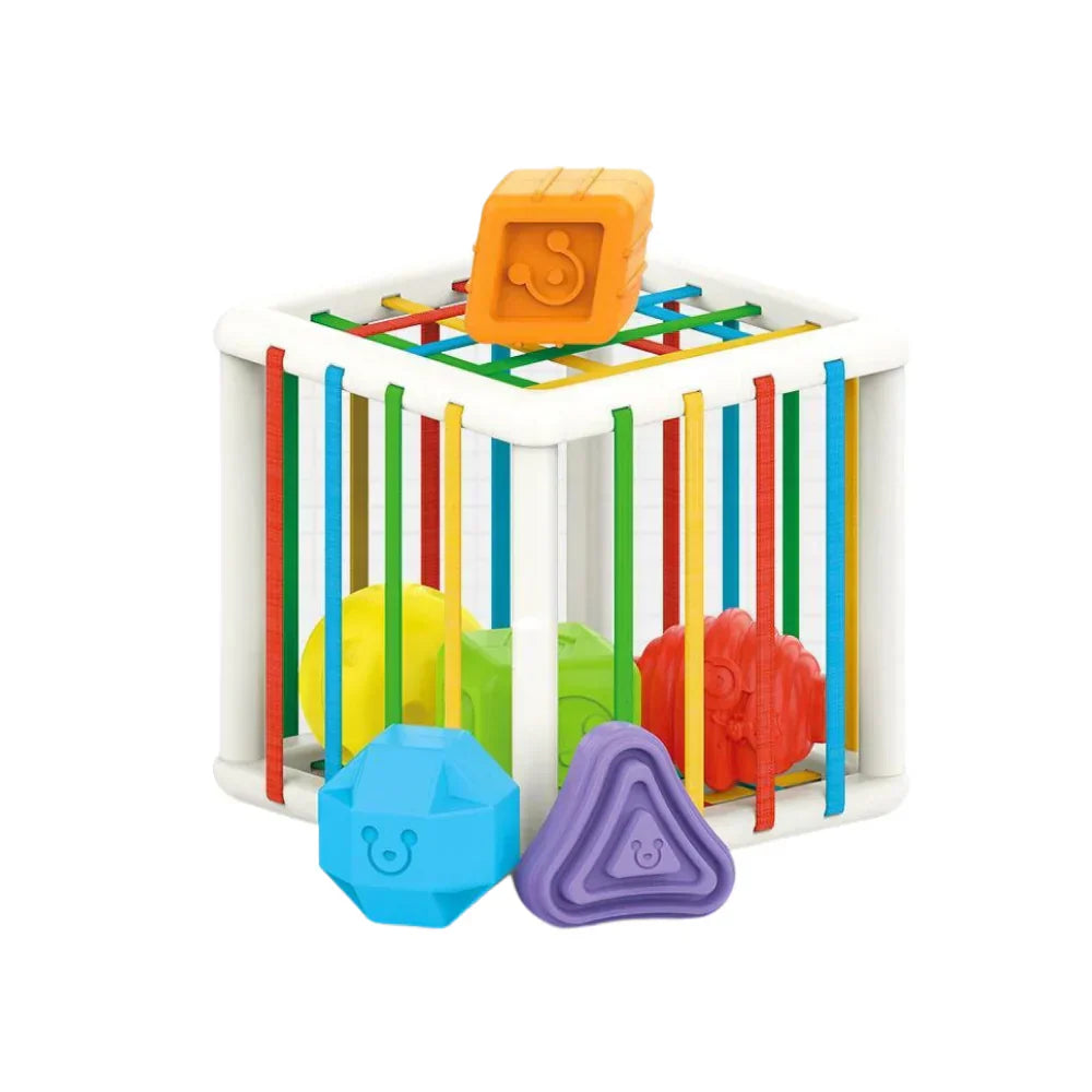 Vibrant Children's Wooden Shape Sorter Toy - Luxicro