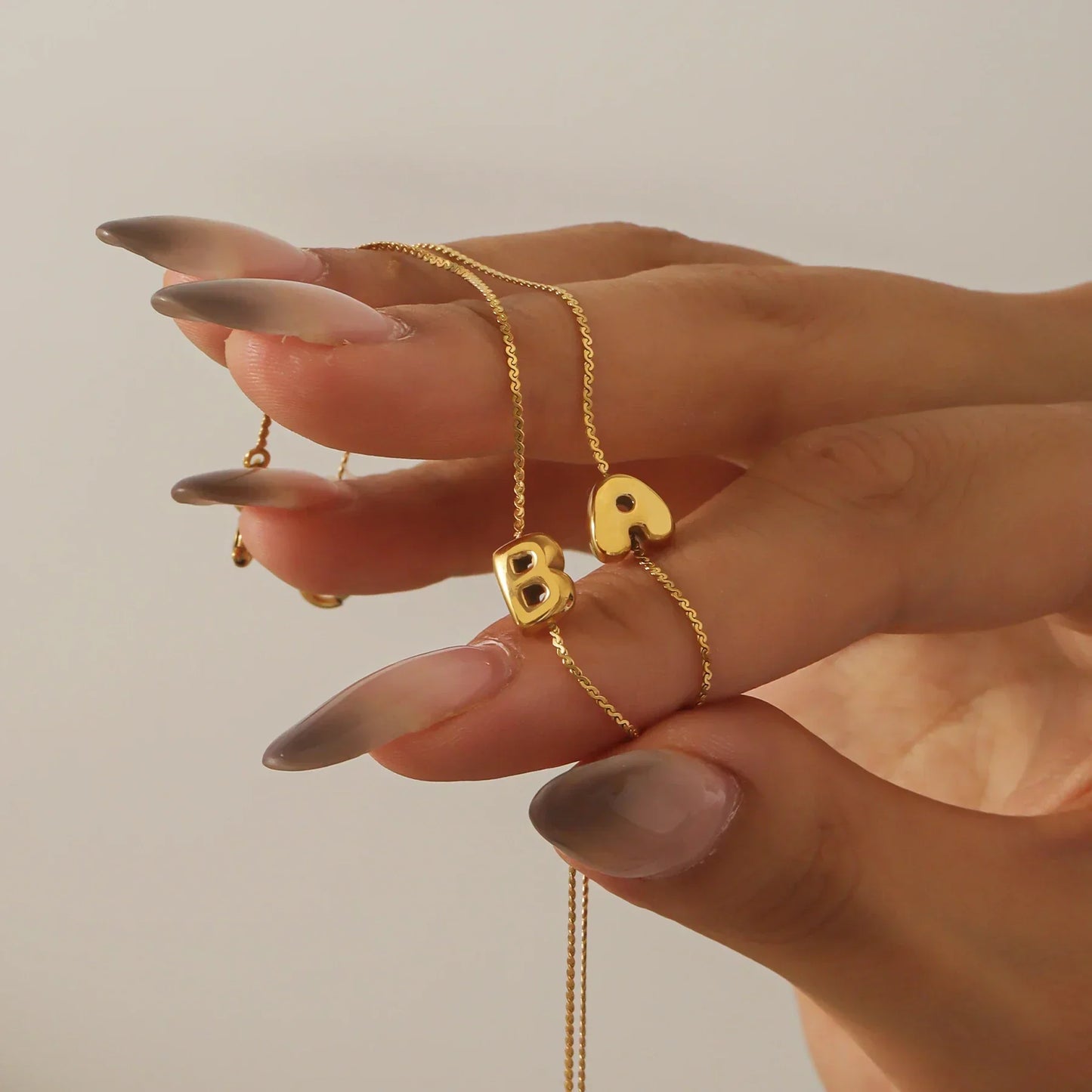 Dainty Personalized Letter Charm Bangle