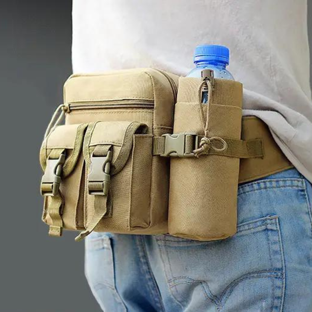 Practical Waterproof Waist Pack With Water Bottle Pocket