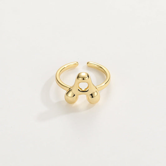 Custom Engraved Letter Initial Ring - Luxicro