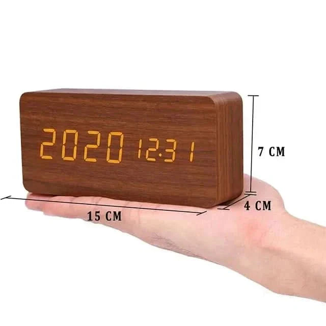 Contemporary Oak LED Clock