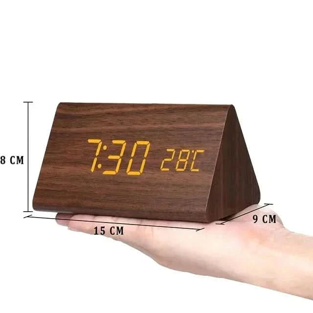 Contemporary Oak LED Clock