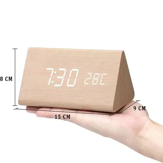 Contemporary Oak LED Clock