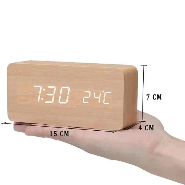 Contemporary Oak LED Clock