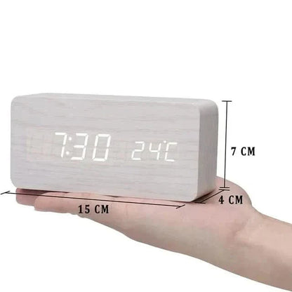 Contemporary Oak LED Clock