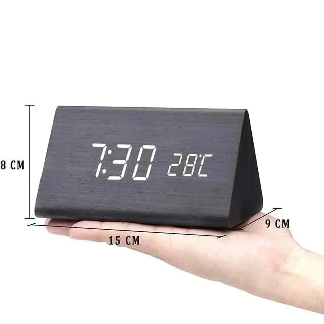 Contemporary Oak LED Clock