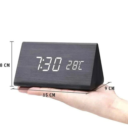 Contemporary Oak LED Clock