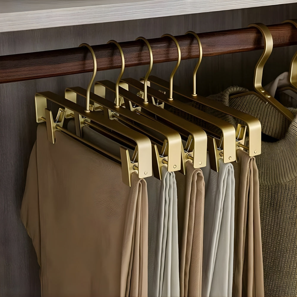 Metal Clothing Pants Clamp Hanger | 5 Pack Set - Luxicro
