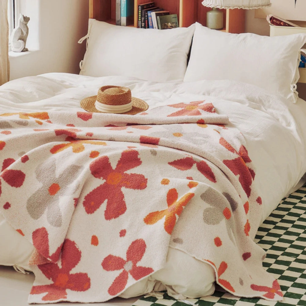 Colorful Blossom Cozy Throw Blanket - Luxicro
