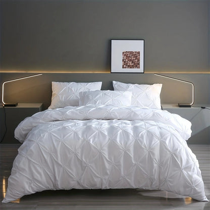 Cozy Fleece Pleated Duvet Cover Set