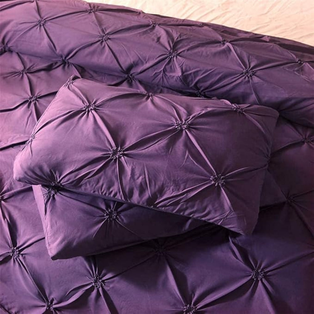 Cozy Fleece Pleated Duvet Cover Set - Luxicro