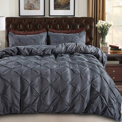 Cozy Fleece Pleated Duvet Cover Set