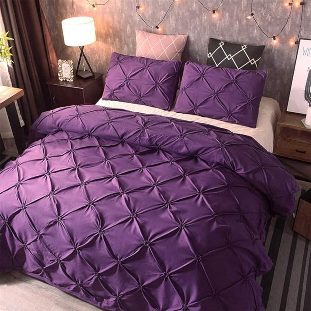 Cozy Fleece Pleated Duvet Cover Set