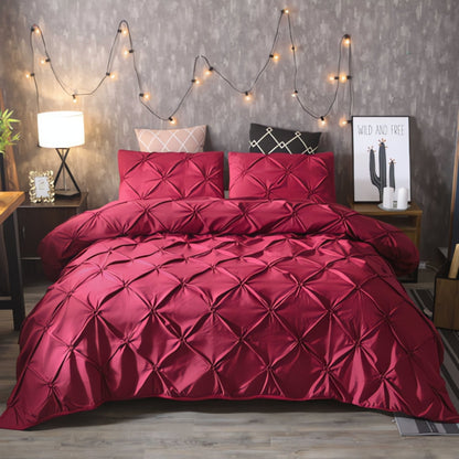 Cozy Fleece Pleated Duvet Cover Set