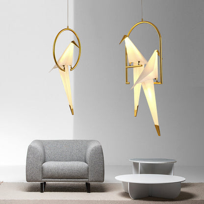 Delicate White Bird Pendant Light Fixture