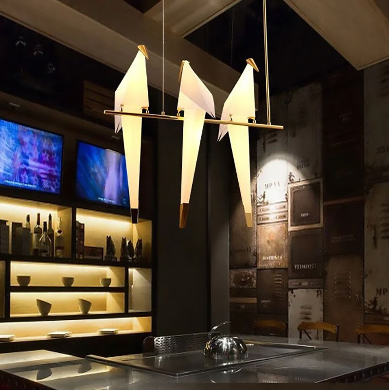 Delicate White Bird Pendant Light Fixture