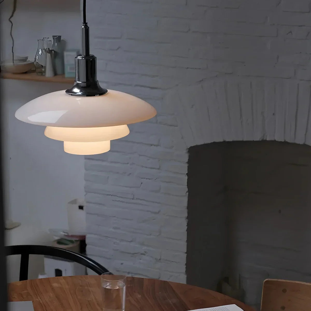 Elegant Glass Hanging Kitchen Lamp