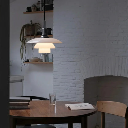 Elegant Glass Hanging Kitchen Lamp