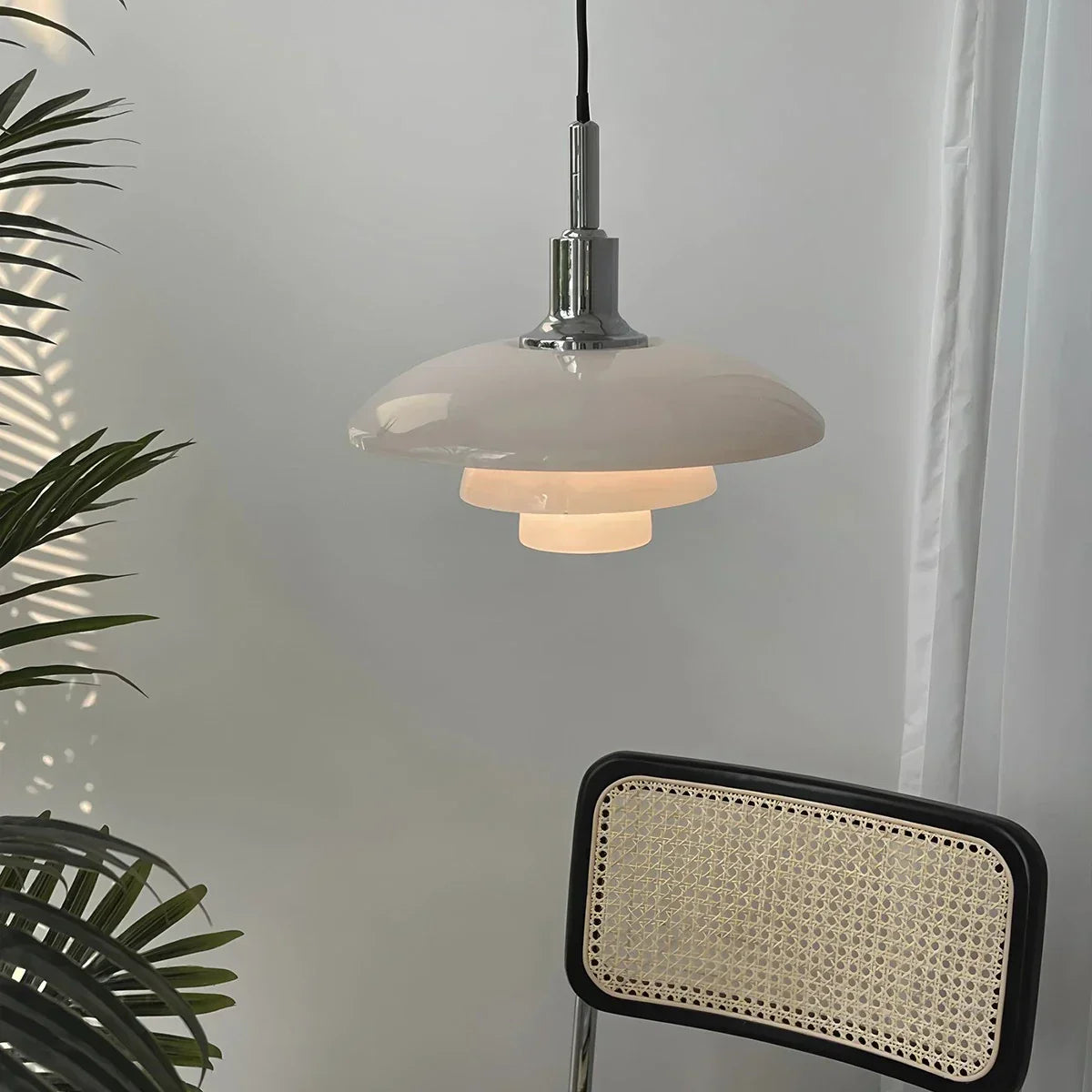 Elegant Glass Hanging Kitchen Lamp
