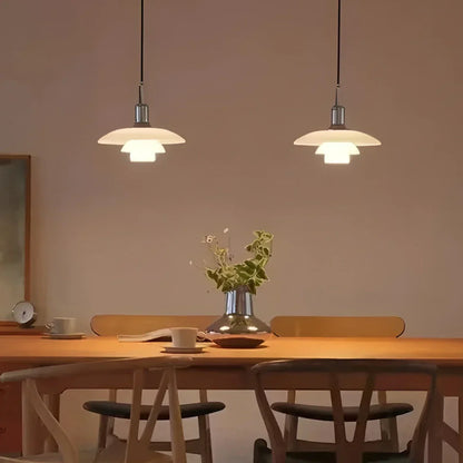 Elegant Glass Hanging Kitchen Lamp