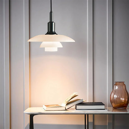 Elegant Glass Hanging Kitchen Lamp