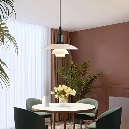 Elegant Glass Hanging Kitchen Lamp